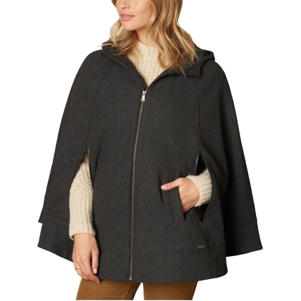 NEW with Tags S/M Charcoal Heather Whitney Cape Prana Wool Cape